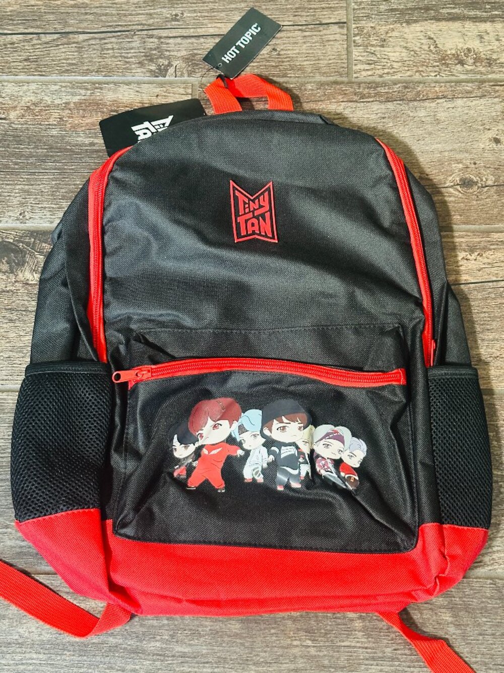 BTS Backpack Tiny Tan Chibi Characters Authentic Full Size School Backpack NWT